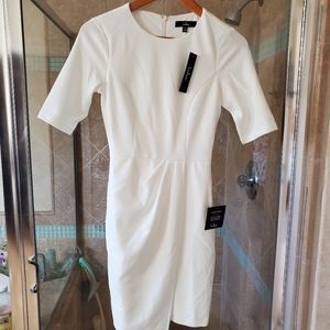 Lulu's white half sleeve sheath dress